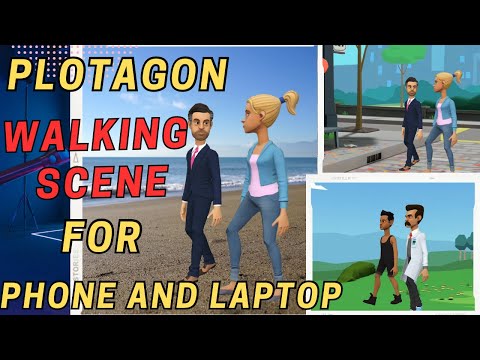 How to walk in  Any Plotagon Scene for Phone and Laptop user